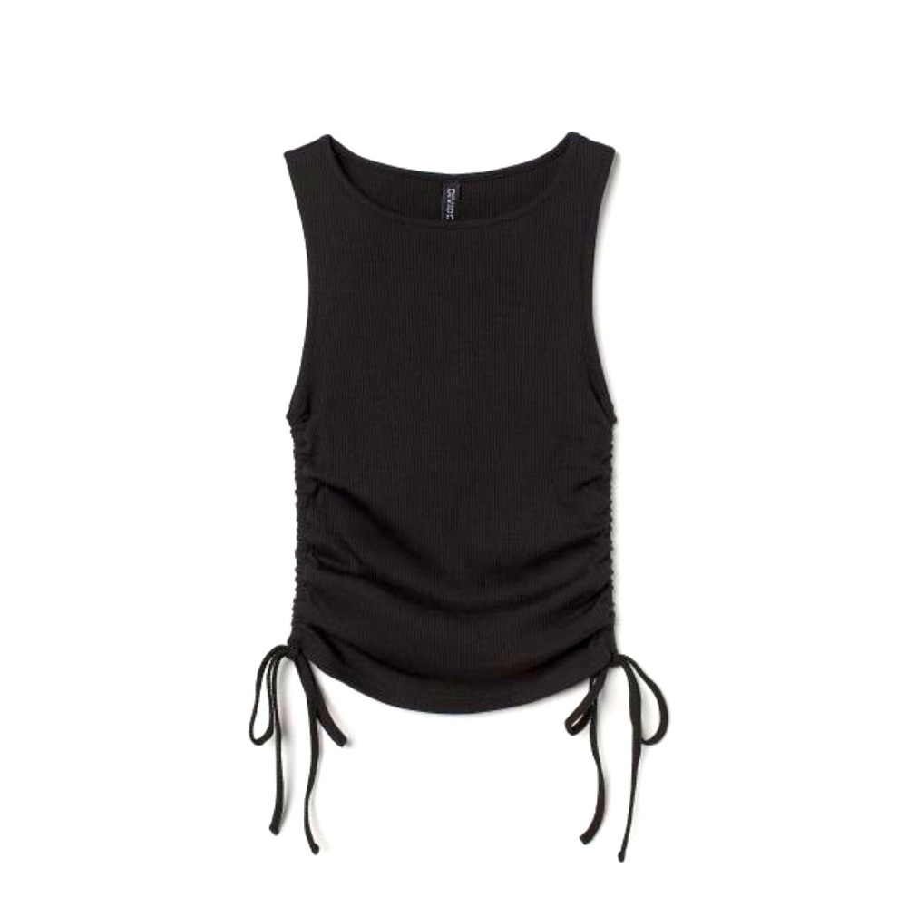 FINAL🚨DONATING SOON‼️ Ribbed Drawstring Cotton Tank